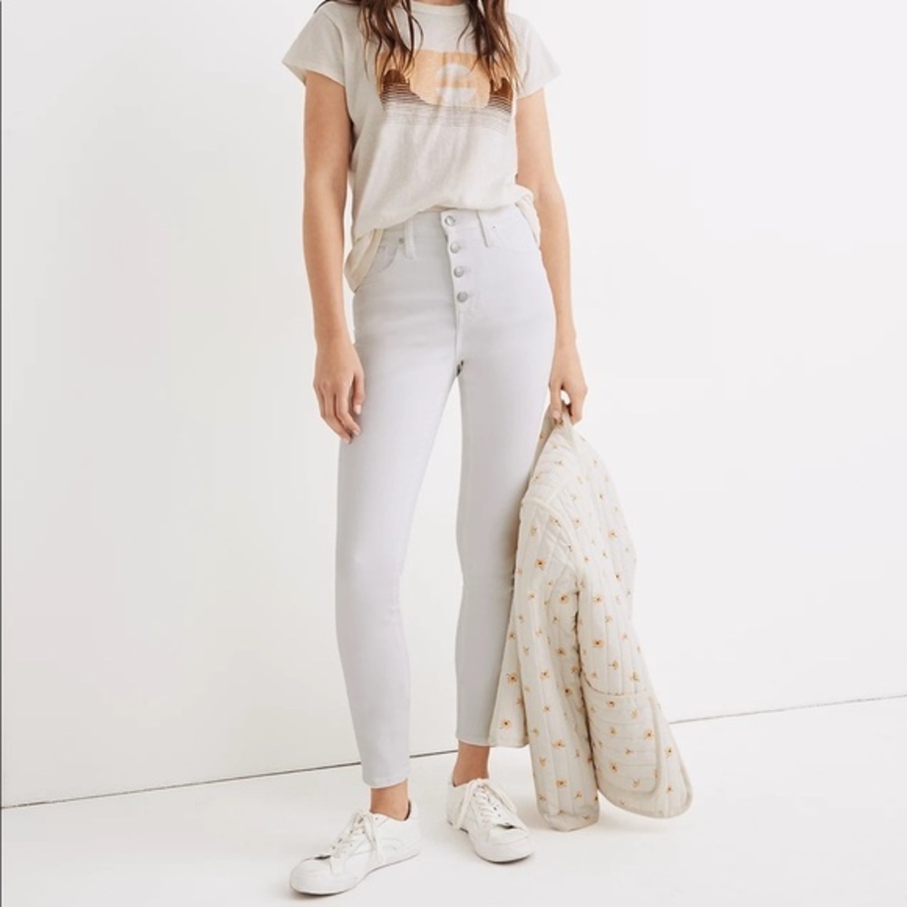 NWT Madewell white 10” high rise‎ skinny crops size 33